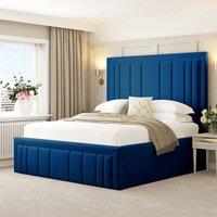Bed Choices Emperor Upholstered Bed Frame with 54 Headboard in Blue | Size: Double