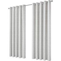 New Edge Blinds Paris Jacquard Eyelet Curtains in Natural | Size: 167 cm width x 183 cm drop