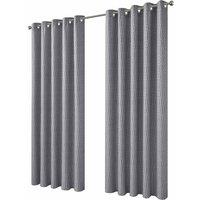 New Edge Blinds Paris Jacquard Eyelet Curtains in Grey | Size: 167 cm width x 228 cm drop