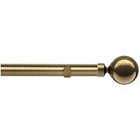 New Edge Blinds 28mm Fixed Length Metal Eyelet Curtain Pole Set - Sphere Finial in Metallics | Size: 330 cm