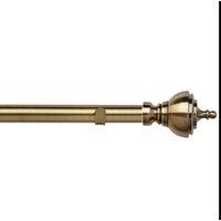 New Edge Blinds 28mm Fixed Length Metal Eyelet Curtain Pole Set - Vienna Finial in Metallics | Size: 190 cm