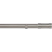 New Edge Blinds 28mm Fixed Length Metal Eyelet Curtain Pole Set - Aspect Finial in Silver | Size: 190 cm