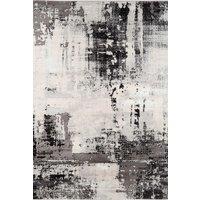 Kukoon Silver Grey Modern Distressed Abstract Rug in Metallic Silver | Size: 70 cm x 240 cm