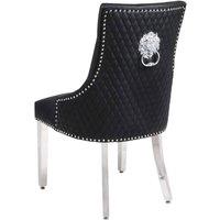HOME LUXE INTERIOR Set Of 2 Majestic Hudson Black Leather Dining Chairs | Size: 1 Seater