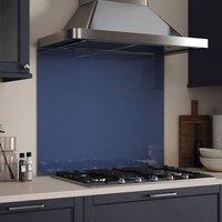 Splashback Bluebell Shimmer Toughened Glass Kitchen s 900mmx750mmx6mm in Blue