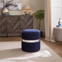 GFW Eden Velvet Storage Stool in Midnight
