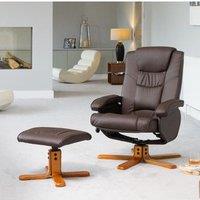 Artemis Home Severn Swivel Recliner with Massage & Heat Burgundy in Brown | Size: 1 Seater