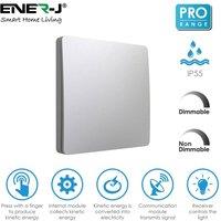 ENER-J 1 Gang Wireless Kinetic Switch with 100W RF & WiFi Dimmable in Silver