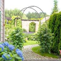 OUTSUNNY Outdoor Garden Arch, Metal Garden Arbor for Climbing Plants in Black