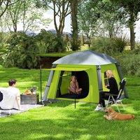 OUTSUNNY Inflatable Camping Tent, Easy Setup 2 Man Tent in Green