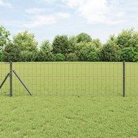 Berkfield Home Euro Fence Grey 0.4x25 m Steel