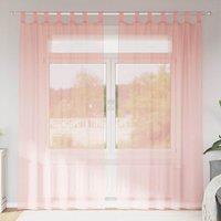 Berkfield Home Voile Curtains with Loops 2 pcs Pink 140x225 cm