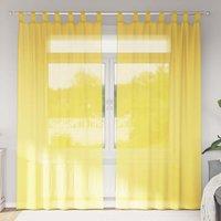 Berkfield Home Voile Curtains with Loops 2 pcs Yellow 140x225 cm