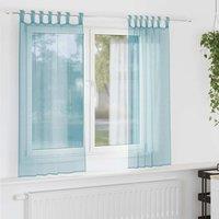 Berkfield Home Voile Curtains with Loops 2 pcs Turquoise 140x140 cm