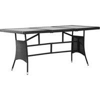 Berkfield Home Garden Table Black 170x80x74 cm Poly Rattan | Size: 170 x 80 x 74 cm