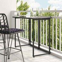 Berkfield Home Folding Garden Table Black 90x51x75 cm Poly Rattan | Size: 90 x 51 x 75 cm