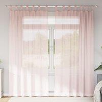 Berkfield Home Voile Curtains with Loops 2 pcs Light Pink 140x225 cm