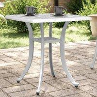 Berkfield Home Garden Table White 53x53x53 cm Cast Aluminium | Size: 53 x 53 x 53 cm