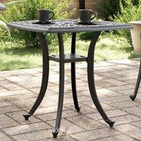 Berkfield Home Garden Table Black 53x53x53 cm Cast Aluminium | Size: 53 x 53 x 53 cm