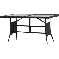 Berkfield Home Garden Table Black 140x80x74 cm Poly Rattan | Size: 140 x 80 x 74 cm