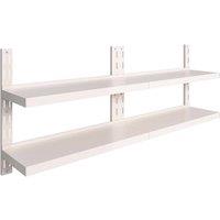 Berkfield Home 2-Tier Floating Wall Shelves 2 pcs Stainless Steel 200x30 cm in Grey