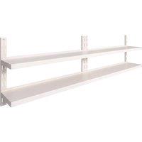 Berkfield Home 2-Tier Floating Wall Shelves 2 pcs Stainless Steel 300x30 cm in Grey