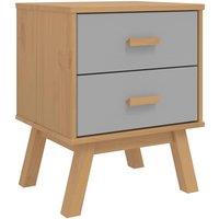 Berkfield Home Bedside Cabinet OLDEN Grey & Brown Solid Wood Pine