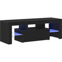 Berkfield Home Black Oak TV Cabinet with LED Lights, 120x35x40 cm | Size: 120 x 35 x 40 cm