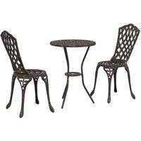Berkfield Home Bronze Cast Aluminium Small Durable Outdoor Dining Set