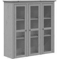 Berkfield Home Cabinet with Glass Doors BODO Grey Solid Wood Pine