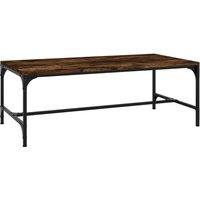 Berkfield Home Coffee Table Smoked Oak 100x50x35 cm Engineered Wood in Brown | Size: 100 x 50 x 35 cm