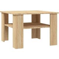 Berkfield Home Coffee Table Sonoma Oak 60x60x42 cm Engineered Wood in Brown | Size: 60 x 60 x 42 cm