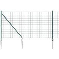 Berkfield Home Euro Fence with 13 Spike Posts 1x25 m Galvanised Steel Green