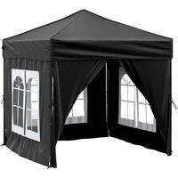 Berkfield Home Folding Party Tent with Sidewalls Black 2x2 m
