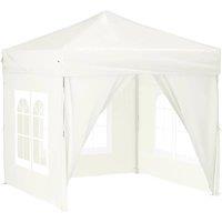 Berkfield Home Folding Party Tent with Sidewalls Cream 2x2 m