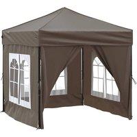 Berkfield Home Folding Party Tent with Sidewalls Taupe 2x2 m