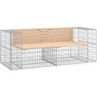 Berkfield Home Garden Bench Gabion Design 184x71x65.5 cm Solid Wood Pine in Natural