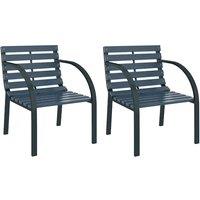Berkfield Home Garden Chairs 2 pcs Grey Wood
