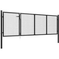 Berkfield Home Garden Gate Steel 350x100 cm Anthracite in Black