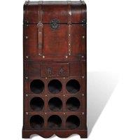 Berkfield Home Wooden Wine Rack for 9 Bottles with Storage in Red