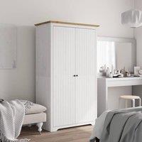 Berkfield Home Wardrobe BODO White & Brown 101x52x176.5 cm Solid Wood Pine