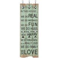 Berkfield Home Wall-mounted Coat Rack with 6 Hooks 120x40 cm HAPPY LOVE