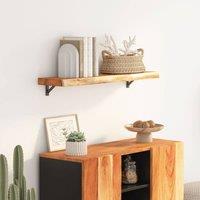 Berkfield Home Wall Shelf 100x30x2.5 cm Rectangular Solid Wood Acacia Live Edge in Brown