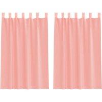 Berkfield Home Voile Curtains with Loops 2 pcs Pink 140x175 cm