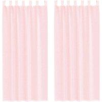 Berkfield Home Voile Curtains with Loops 2 pcs Light Pink 140x225 cm