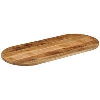 Berkfield Home Table Top 120x60x2.5 cm Oval Solid Wood Rough Mango in Brown