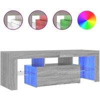 Berkfield Home TV Cabinet with LED Lights Grey Sonoma 120x35x40 cm | Size: 120 x 35 x 40 cm