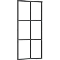 Berkfield Home Sliding Door ESG Glass & Aluminium 90x205 cm Black