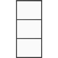 Berkfield Home Sliding Door ESG Glass & Aluminium 90x205 cm Black