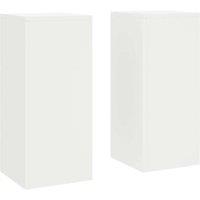 Berkfield Home Outdoor Plant Stands set of 2 in white, 24x24x55 cm, Steel in White | Size: 24 x 24 x 55 cm
